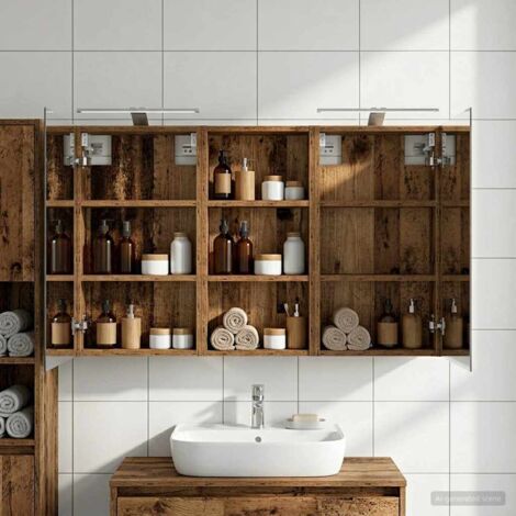 Juego de Muebles de Baño con estante 3 pcs 110 x 10,5 x 60,5 cm