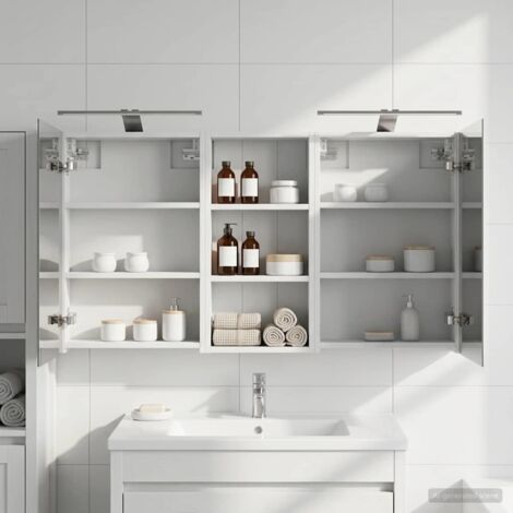 Juego de Muebles de Baño con estante 3 pcs 110 x 10,5 x 60,5 cm