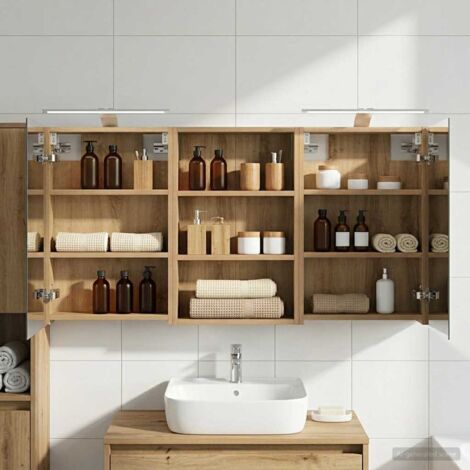 Juego de Muebles de Baño con estante 3 pcs 120 x 10,5 x 60,5 cm