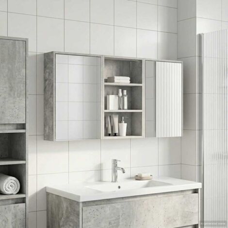Juego de Muebles de Baño con estante 3 pcs 126 x 16 x 62.5 cm