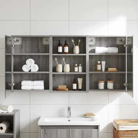 Juego de Muebles de Baño con estante 3 pcs 126 x 16 x 62.5 cm
