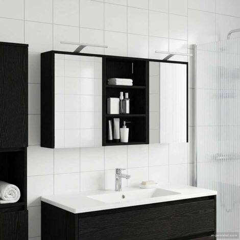 Juego de Muebles de Baño con estante 3 pcs 126 x 16 x 62.5 cm