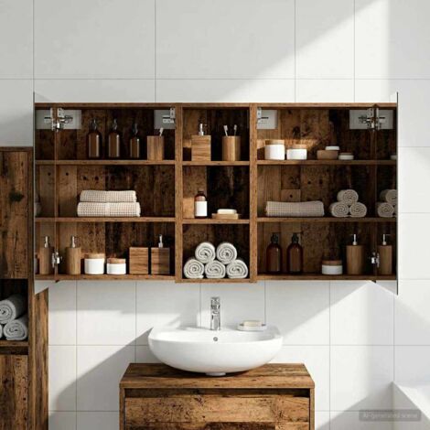 Juego de Muebles de Baño con estante 3 pcs 130 x 14,5 x 70 cm