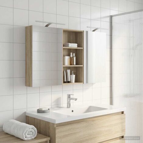 Juego de Muebles de Baño con estante 3 pcs 140 x 14,5 x 70 cm