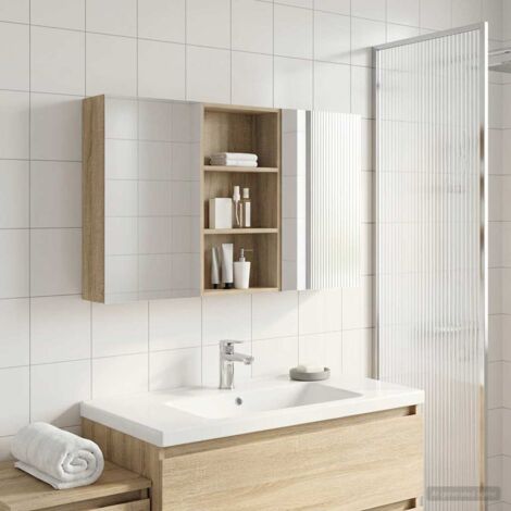 Juego de Muebles de Baño con estante 3 pcs 140 x 14,5 x 70 cm