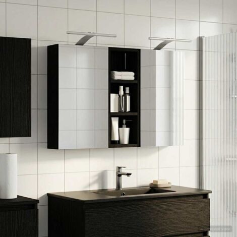 Juego de Muebles de Baño con estante 3 pcs 80 x 10,5 x 50 cm