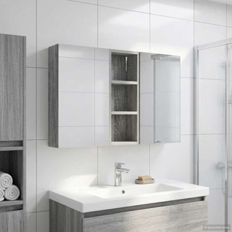 Juego de Muebles de Baño con estante 3 pcs 80 x 10,5 x 50 cm