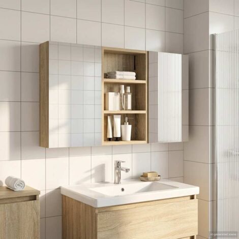 Juego de Muebles de Baño con estante 3 pcs 90 x 10,5 x 50 cm