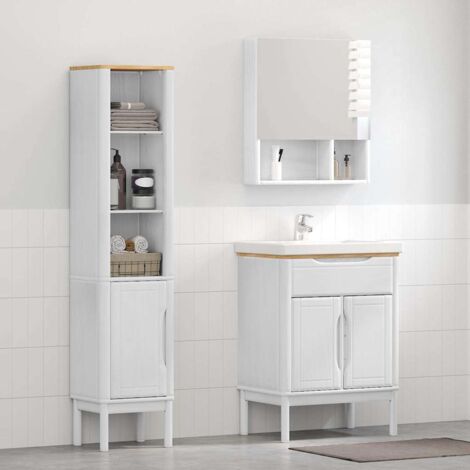 Juego de muebles de baño FLORO 2 pcs Madera de Pino Macizo