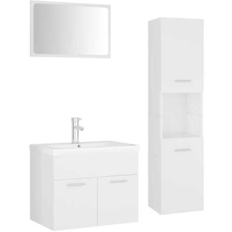 Juego de muebles de baño madera de ingeniería blanco vidaXL