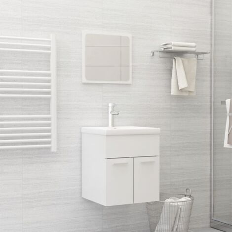 Juego de muebles de baño madera de ingeniería  brillo