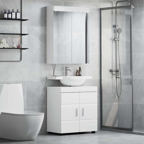 Juego de muebles de baño TULUM 2 pcs brillante 60 x 34 x 63 cm
