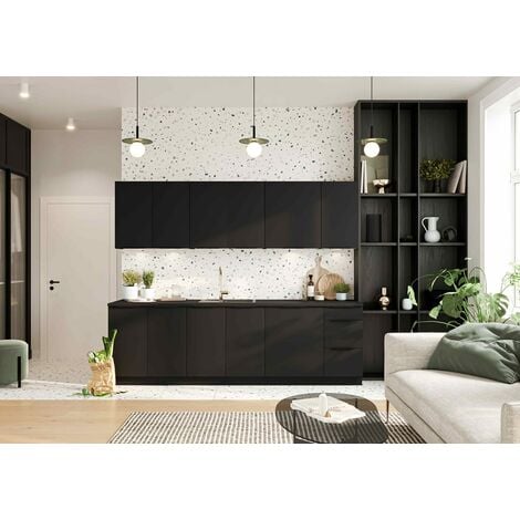 Muebles de Cocina Completa 260 cms en color Roble y Blanco Ref-62