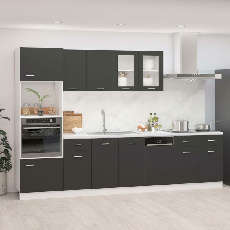 

Juego de muebles de cocina 7 piezas aglomerado gris