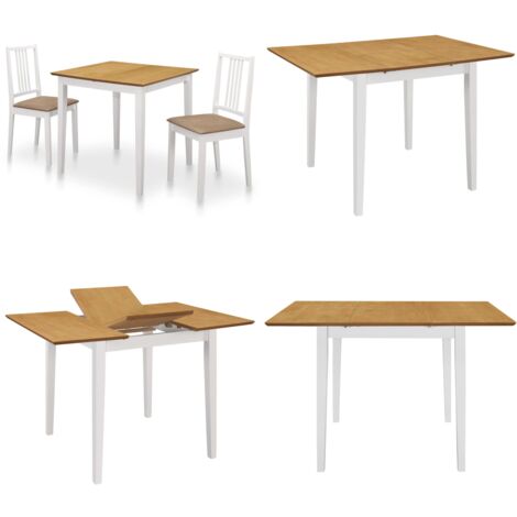 Juego de muebles de comedor 3 piezas MDF blanco - Sillas de comedor - Muebles de comedor
