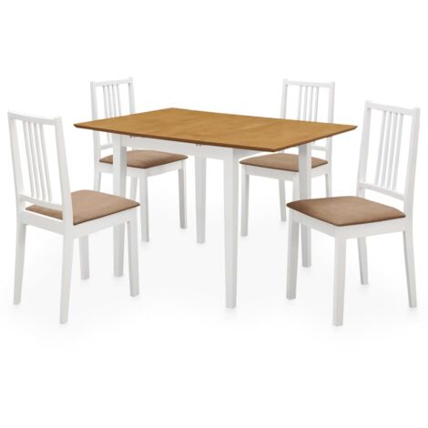 Juego de muebles de comedor 5 piezas MDF blanco vidaXL