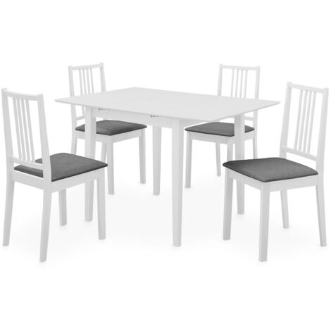 Juego de muebles de comedor 5 piezas MDF blanco vidaXL