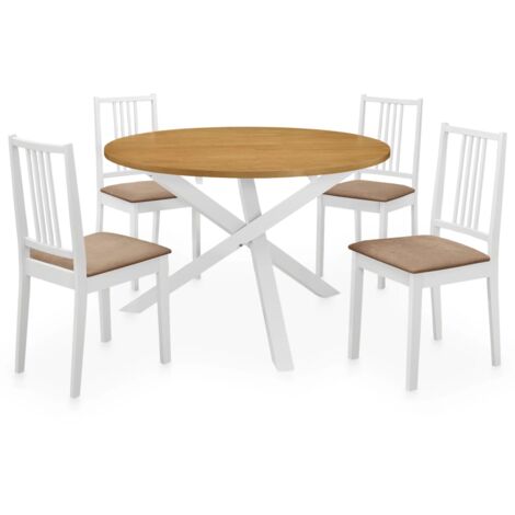 Juego de muebles de comedor 5 piezas MDF blanco vidaXL