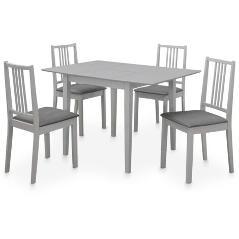 Juego de muebles de comedor 5 piezas MDF gris vidaXL
