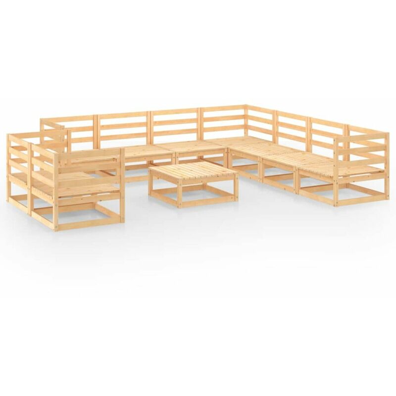 

Juego de muebles de jardin 10 piezas madera maciza de pino