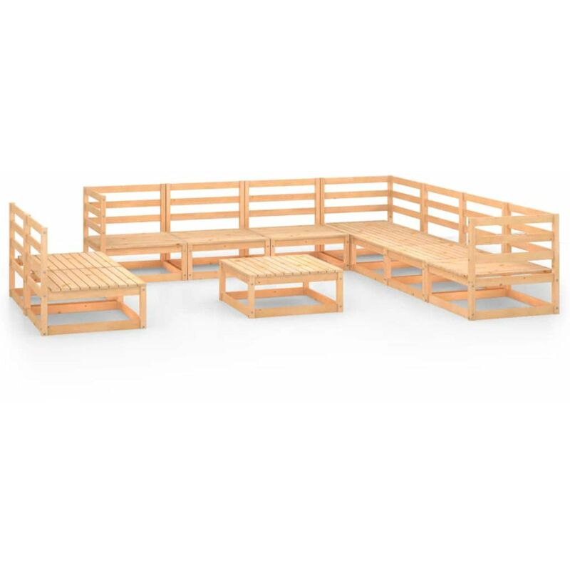 

Juego de muebles de jardin 10 piezas madera pino maciza
