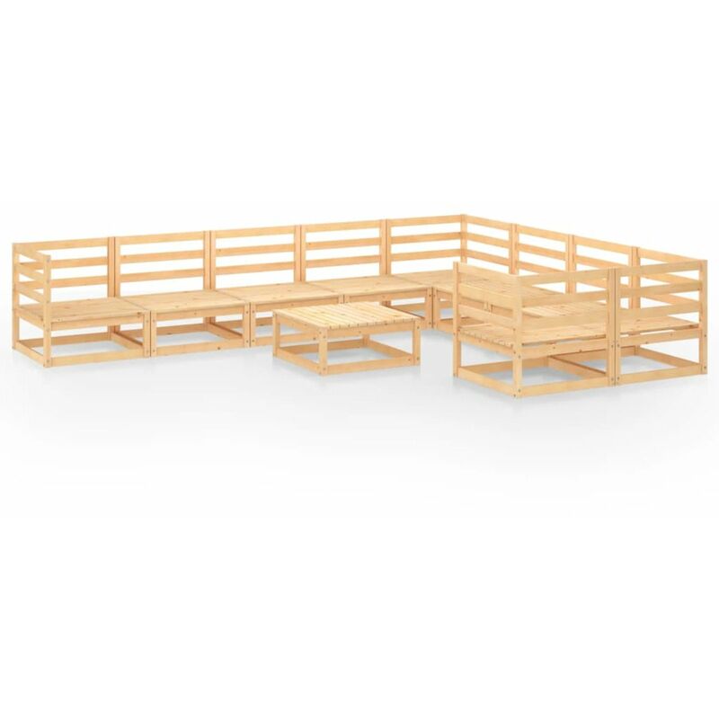 

Juego de muebles de jardin 10 piezas madera pino maciza