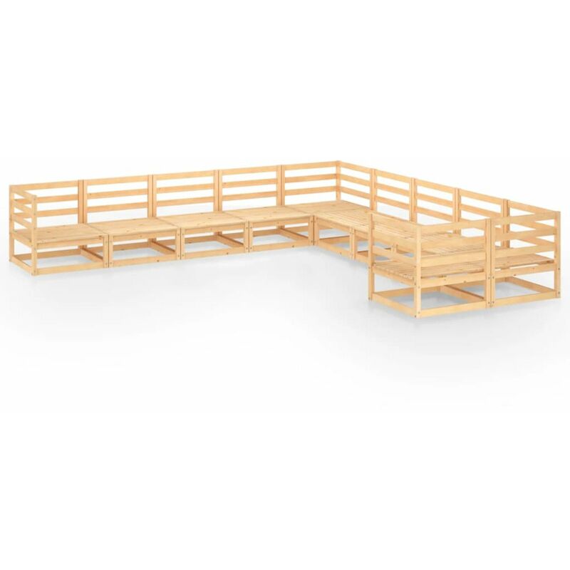 

Juego de muebles de jardin 10 piezas madera pino maciza