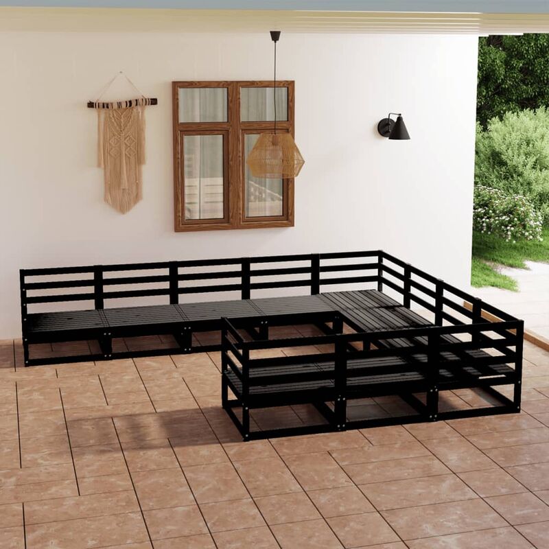 

Juego de muebles de jardín 10 piezas madera pino maciza