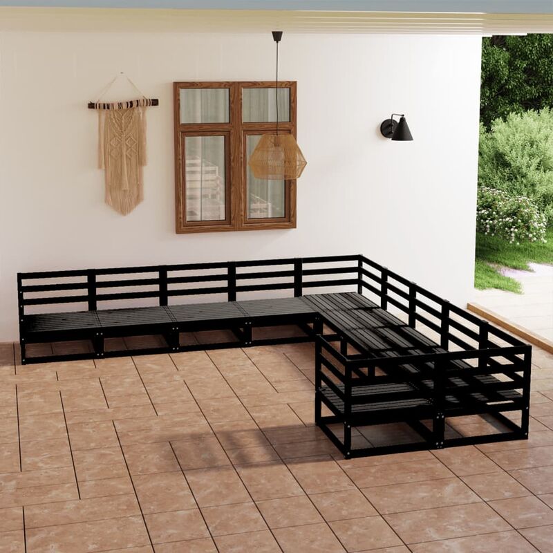 

Juego de muebles de jardín 10 piezas madera pino maciza