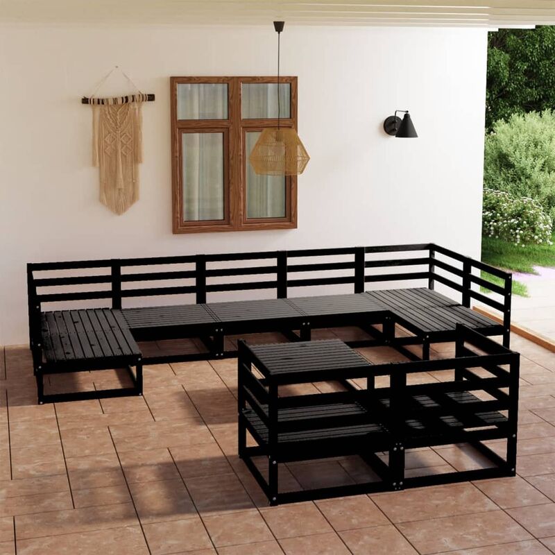 

Juego de muebles de jardín 10 piezas madera pino maciza