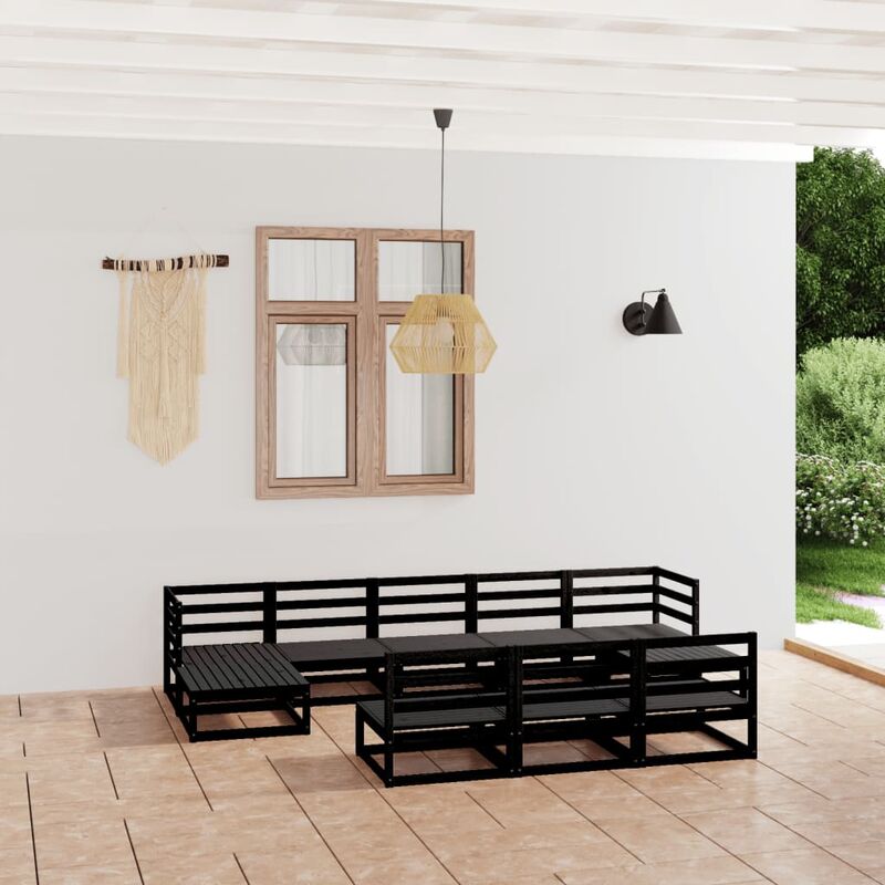 

Juego de muebles de jardín 10 pzas madera pino maciza