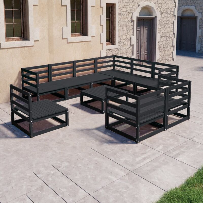 

Juego de muebles de jardín 10 pzas nergo madera maciza de pino
