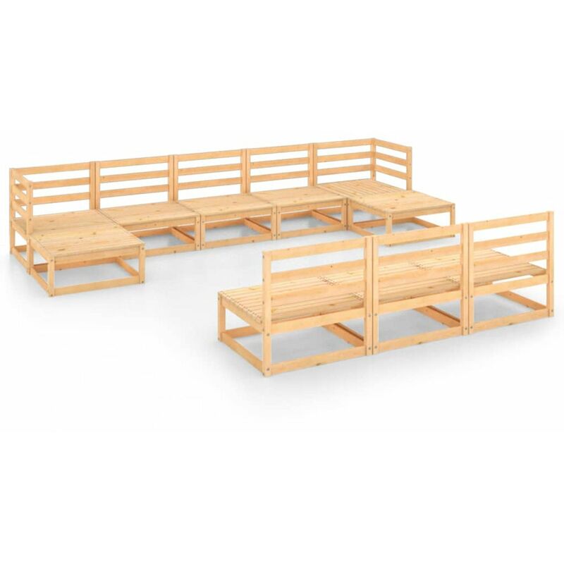 

Juego de muebles de jardin 10 pzas y cojines madera pino maciza