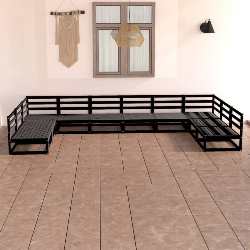 

Juego de muebles de jardín 10 pzas y cojines madera pino maciza