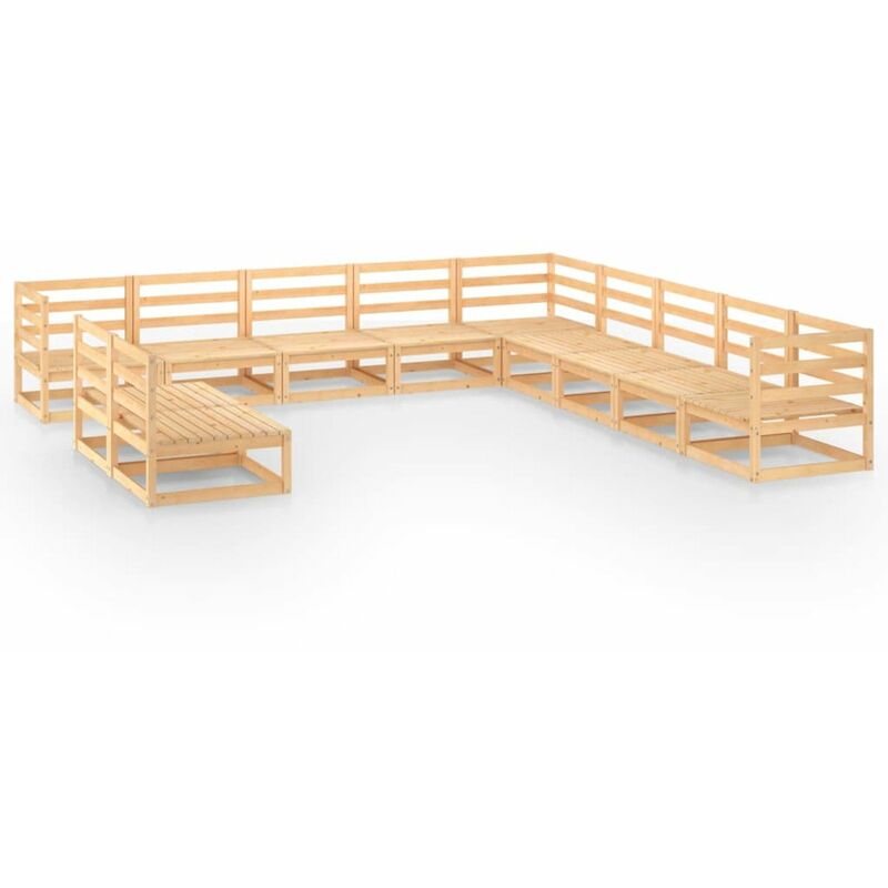 

Juego de muebles de jardin 11 piezas madera pino maciza