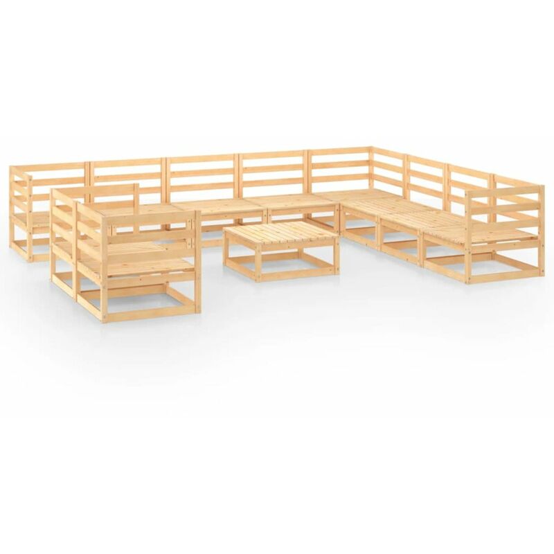 

Juego de muebles de jardin 11 piezas madera pino maciza