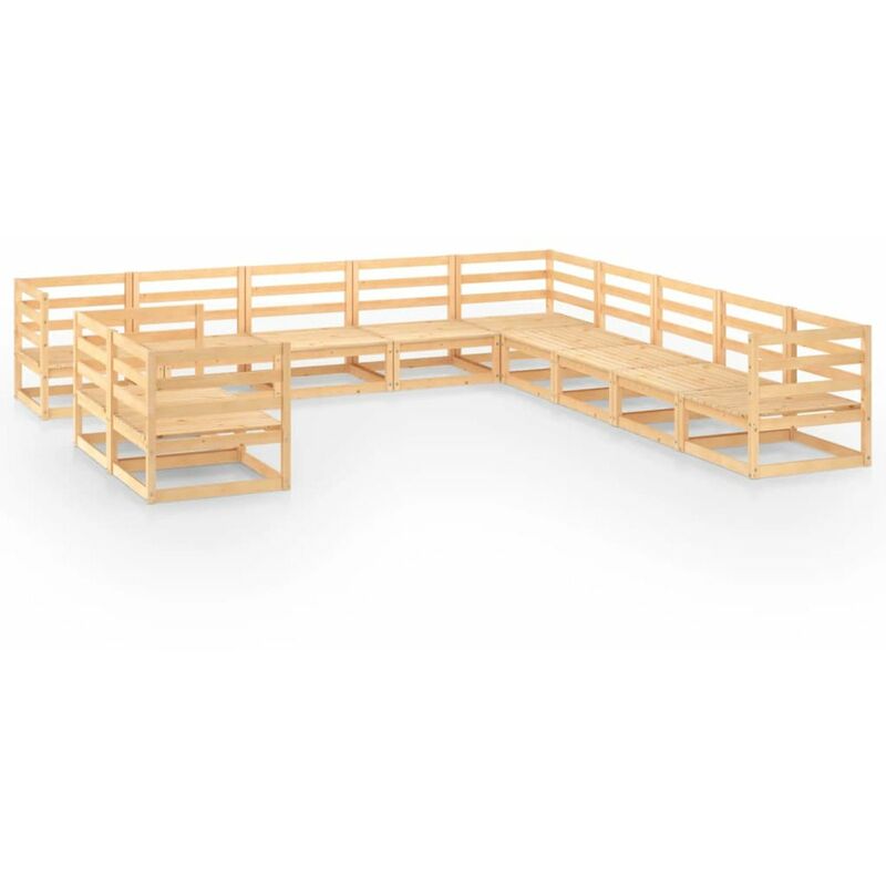 

Juego de muebles de jardin 11 piezas madera pino maciza