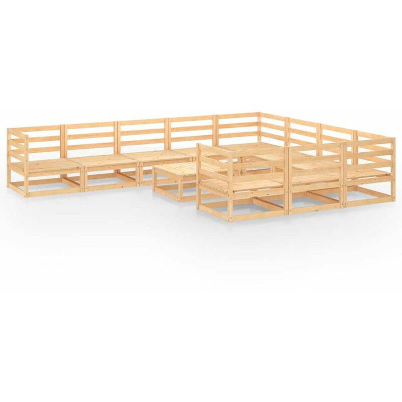 

Juego de muebles de jardin 11 pzas y cojines madera pino maciza