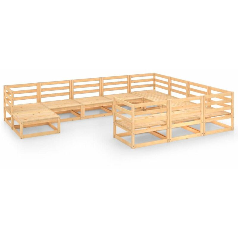 

Juego de muebles de jardin 11 pzas y cojines madera pino maciza