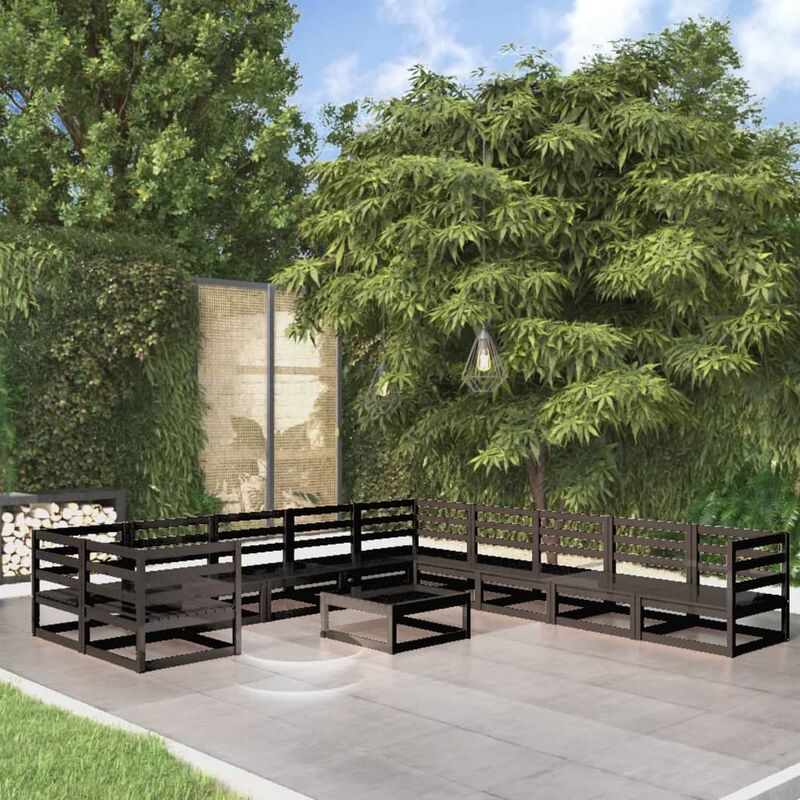 

Juego de muebles de jardín 11 pzas y cojines madera pino maciza