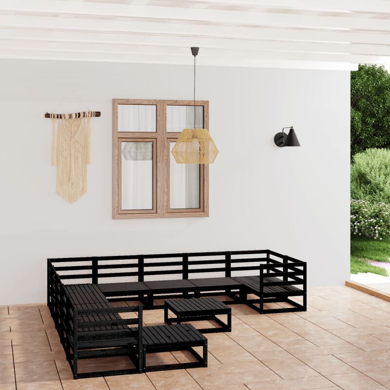 

Juego de muebles de jardín 12 piezas madera maciza pino