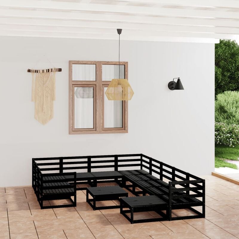 

Juego de muebles de jardín 12 piezas madera maciza pino