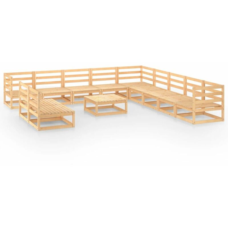 

Juego de muebles de jardin 12 piezas madera pino maciza