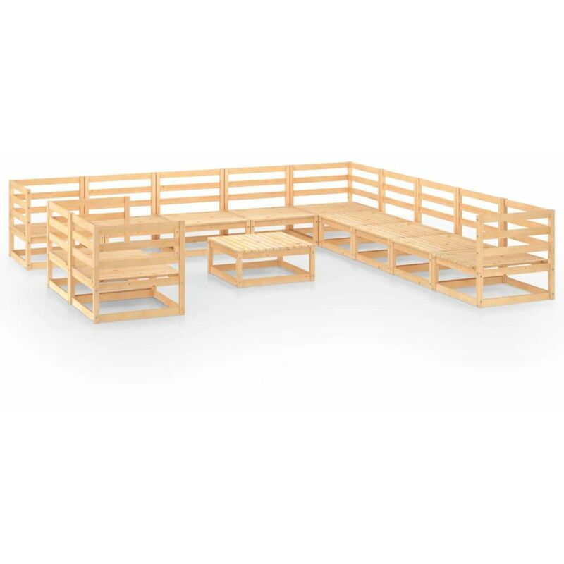 

Juego de muebles de jardin 12 piezas madera pino maciza