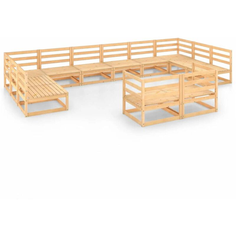 

Juego de muebles de jardin 12 piezas madera pino maciza