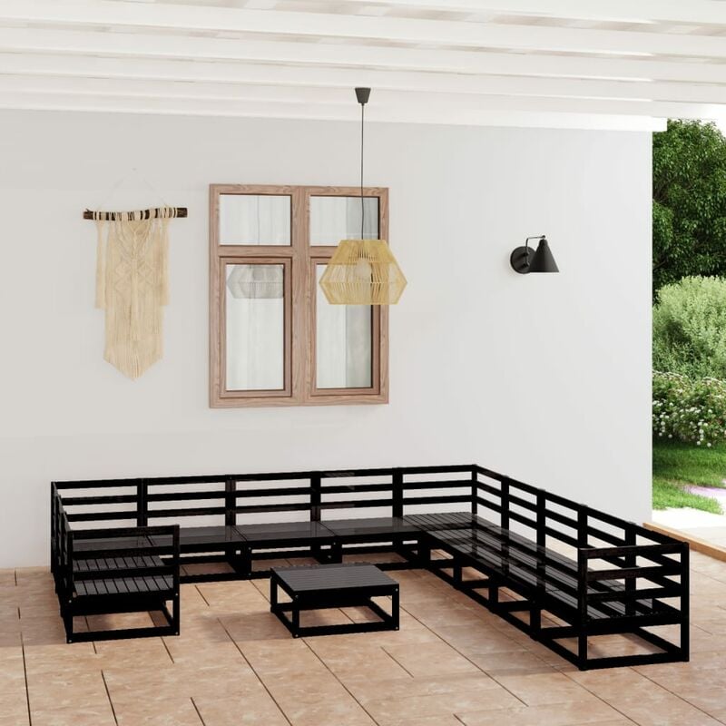 

Juego de muebles de jardín 12 piezas madera pino maciza