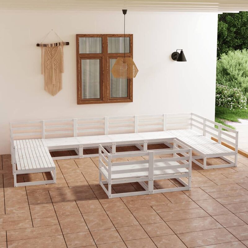 

Juego de muebles de jardín 12 piezas madera pino maciza