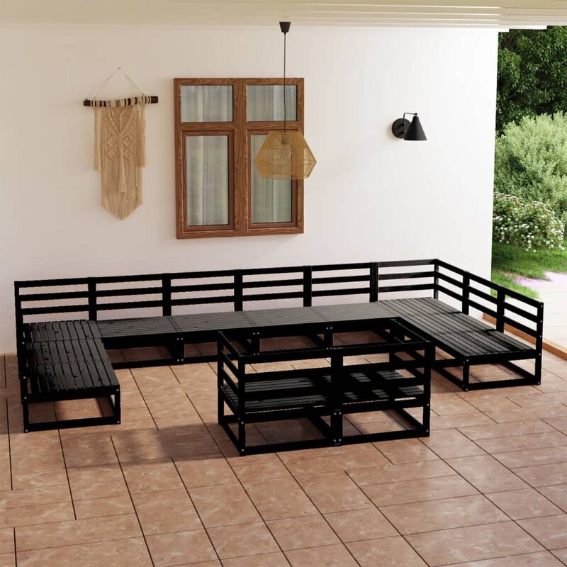 

Juego de muebles de jardín 12 piezas madera pino maciza
