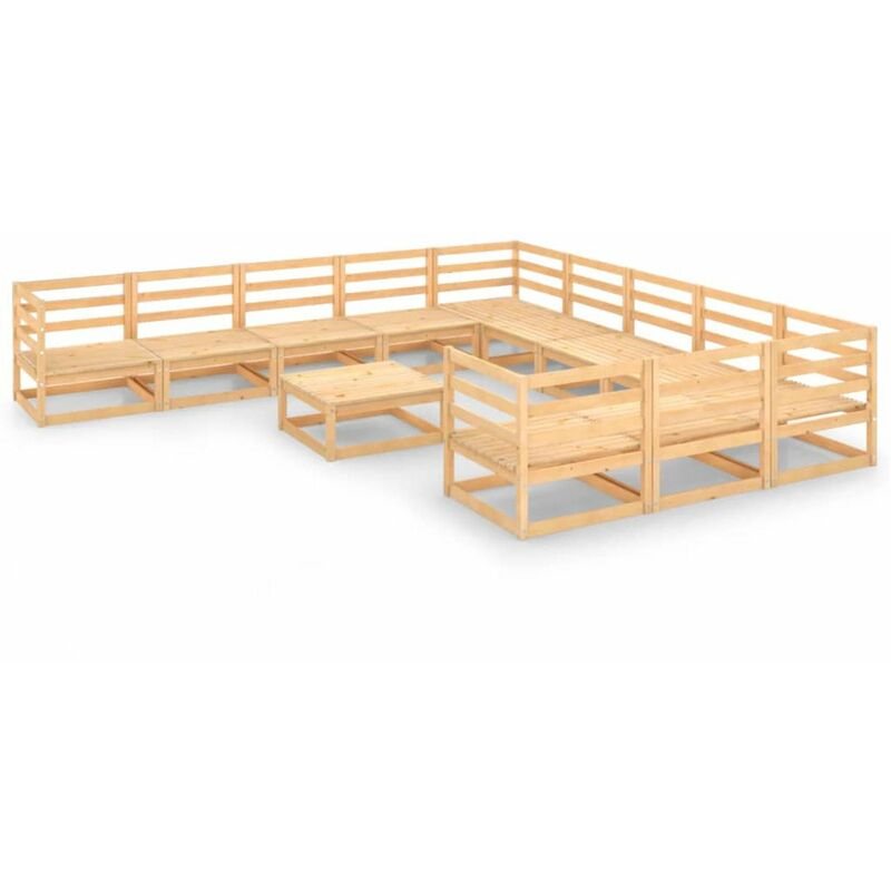 

Juego de muebles de jardin 12 pzas y cojines madera pino maciza