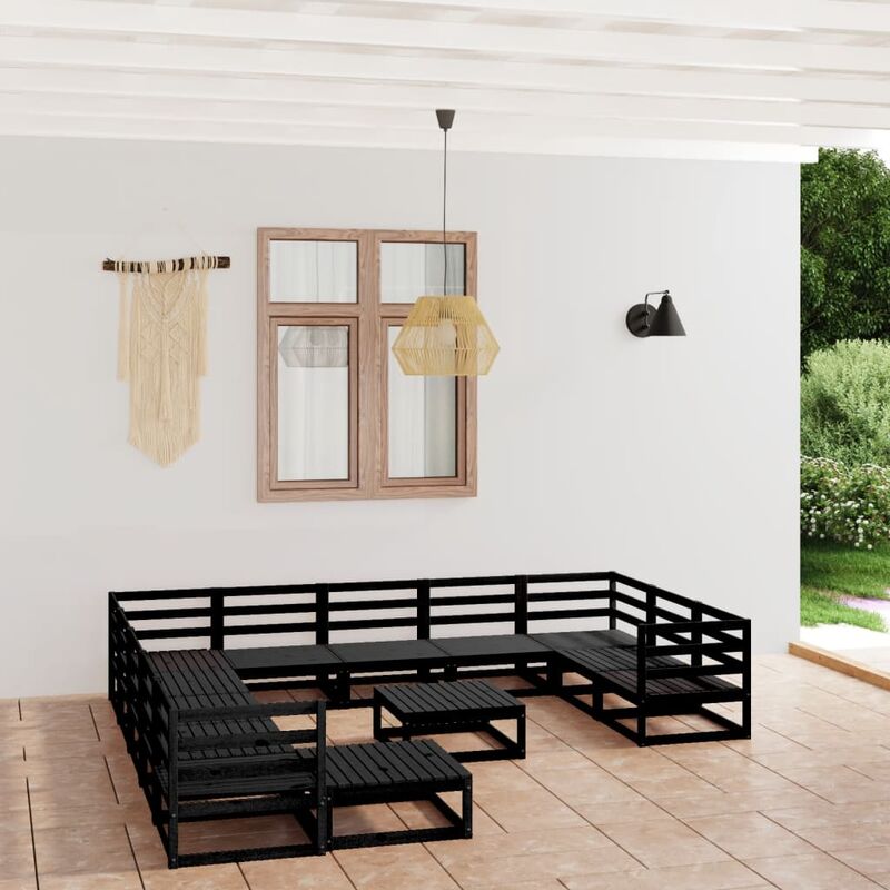 

Juego de muebles de jardín 13 piezas madera maciza pino
